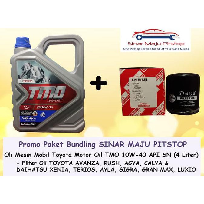 PAKET SUPER Bundling Oli Mobil TMO 10W-40 & Filter Oli Avanza, Xenia, Rush