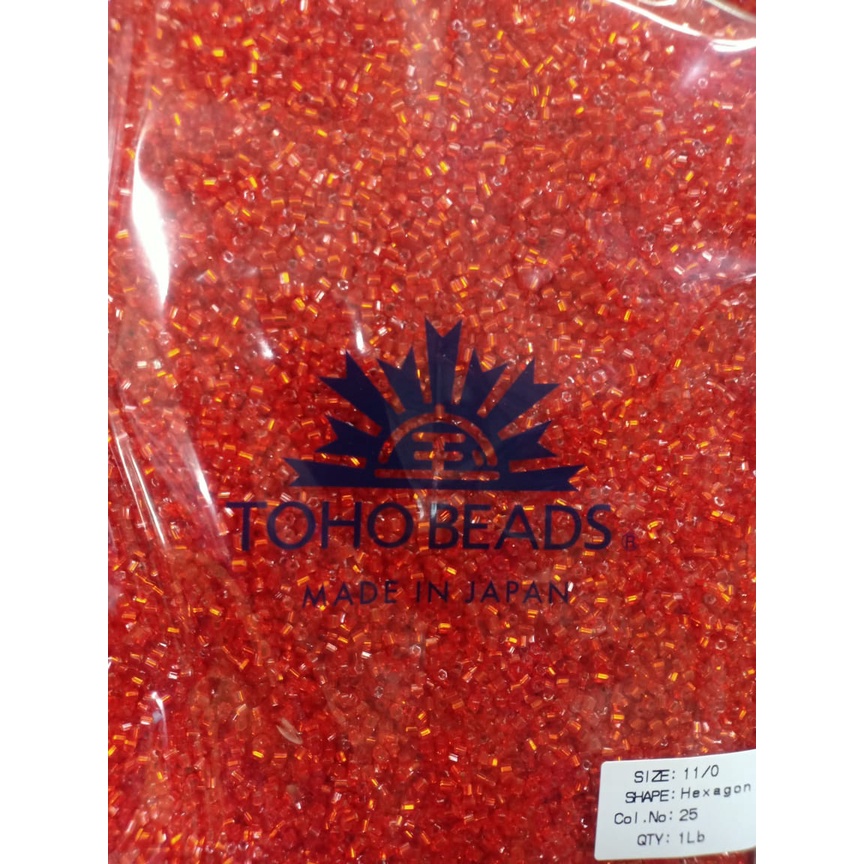 mote jepang payet toho merah cabe kode 25 per 1/2pon