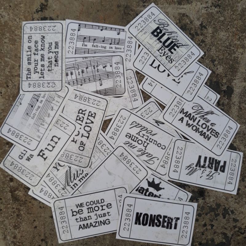 

10 pcs Sticker ticket journaling aesthetic free 2 sticker gift random