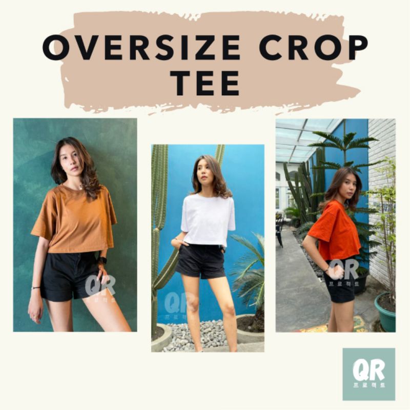 KAOS CROP TOP OVERSIZE COMBED 24S PREMIUM OVERSIZED TEE