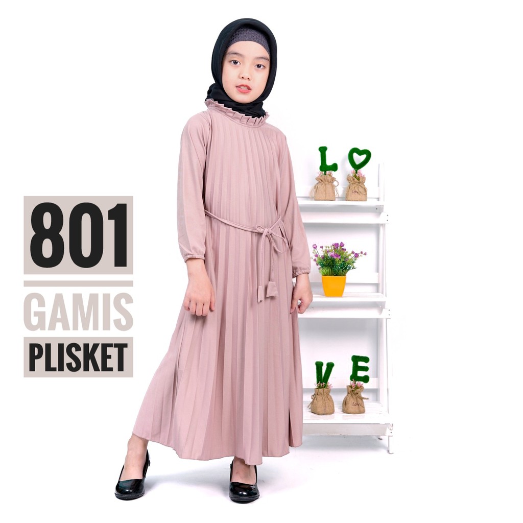  GAMIS PLISKET ANAK  801 MAXY DRESS PLISKET  PRISKET PLEATED 