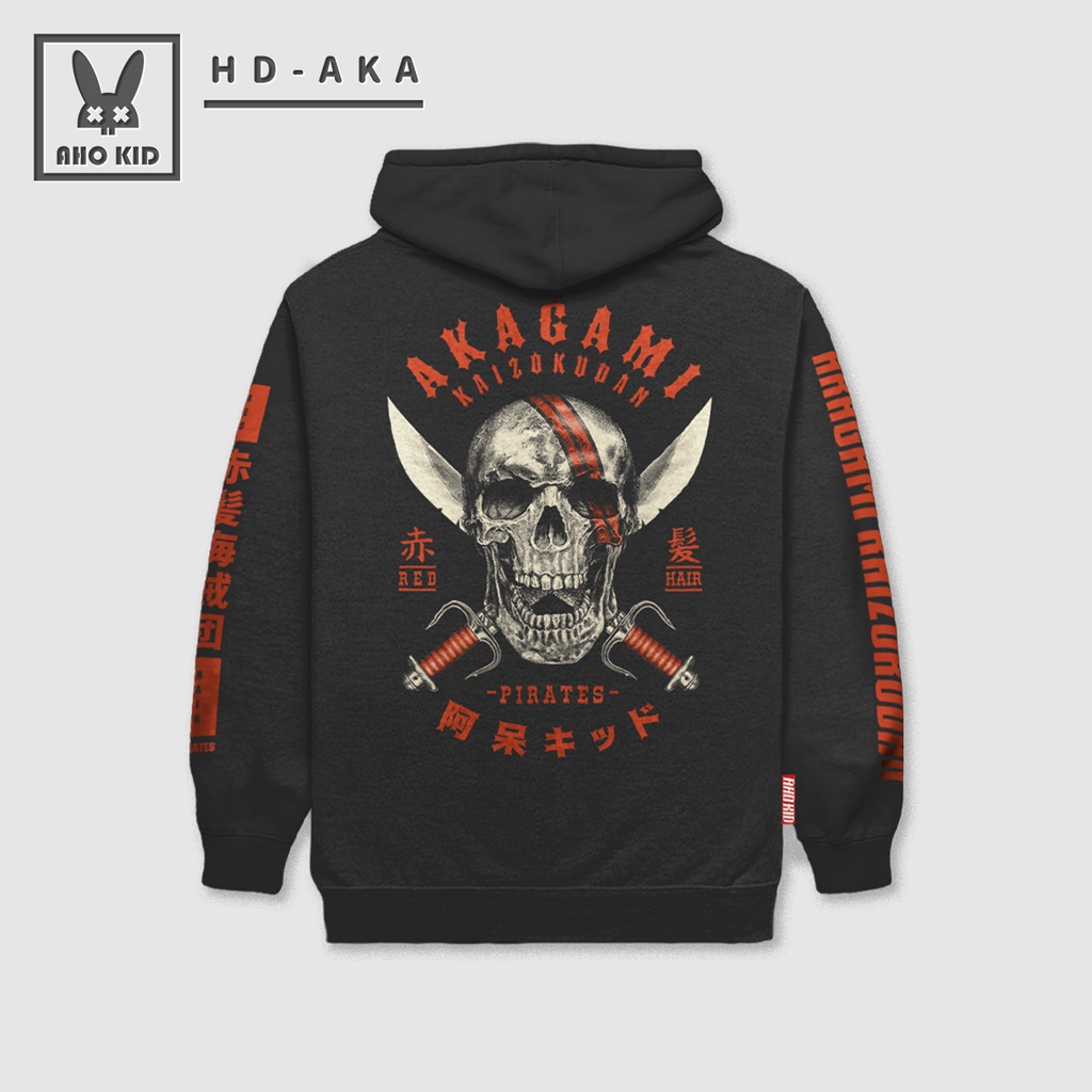 Aho Kid Original | Hoodie Anime One Piece - Jolly Roger Red Hair Pirates