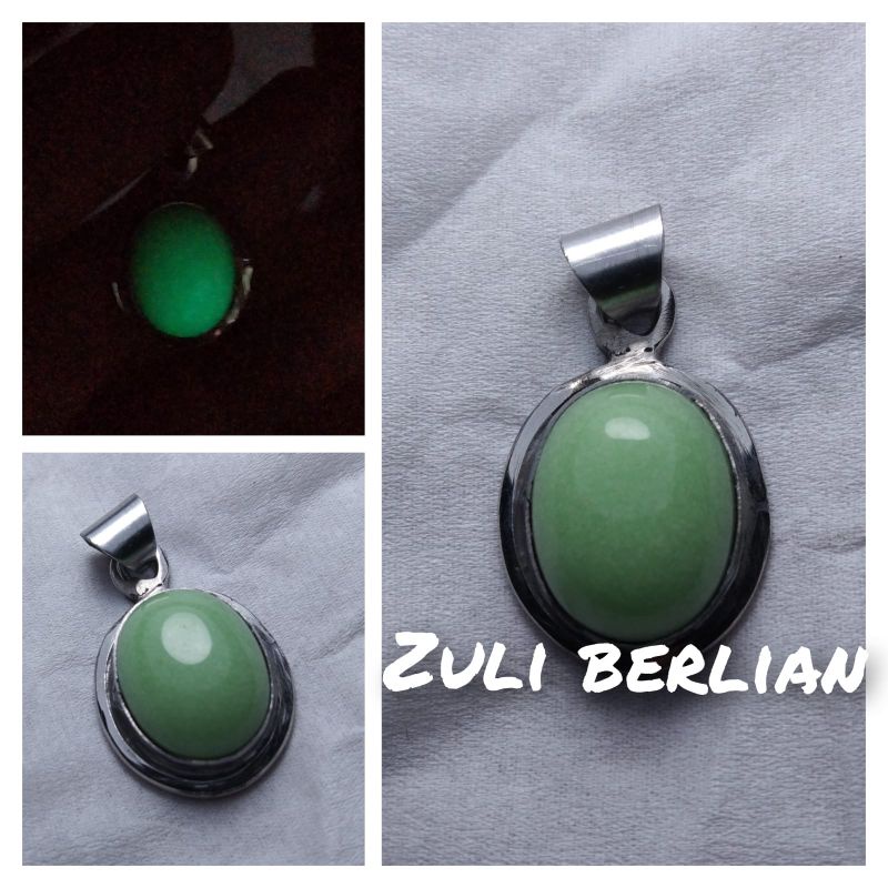 liontin batu akik pospor hijau