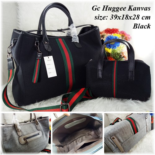 GRATIS ONGKIR TAS SELEMPANG WANITA IMPORT BRANDED GC GUCCI HUGGEE KANVAS SLING BAG AA079