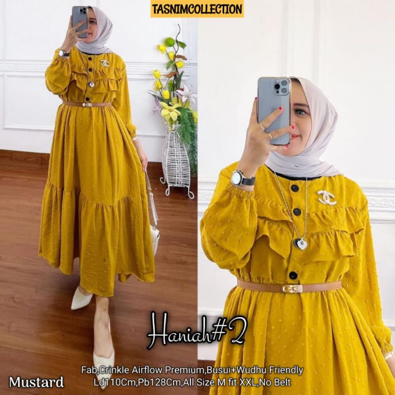 Haniah #2 midi ld 110 / crinkle airlow premium original by Tasnim Colection