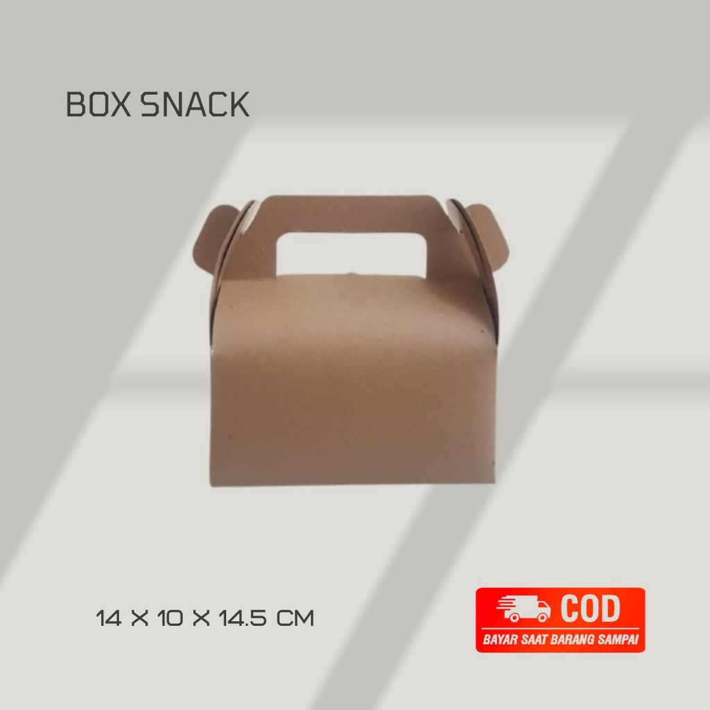 

Gable box kraft Box snack Kotak kue coklat P14 L10 T 14.5