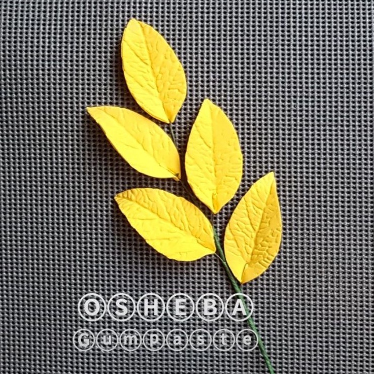 

[osheba] gumpaste daun rangkai berkawat DHS - 55 warna kuning kunyit