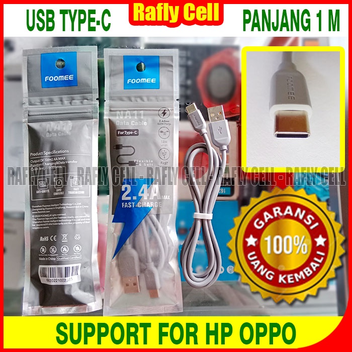 ORIGINAL Kabel Data NA11 USB Type C untuk HP OPPO RENO 9 9Z 8 8Z 7 7Z A77S A17 A16 4F 5 5F 6 6F A96 
