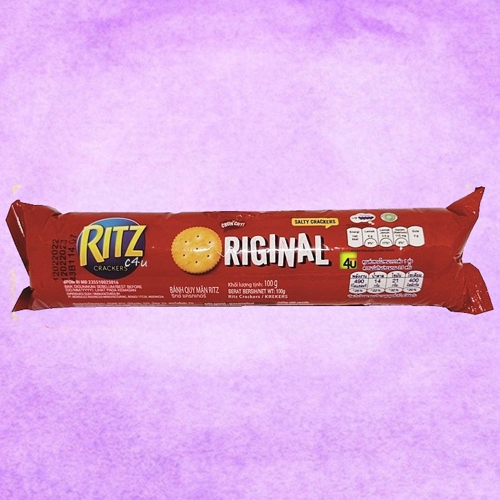 

RITZ Crackers Original Biscuit 100 gr Kemasan Roll Pack Biskuit Snack Makanan Ringan Kraker Renyah Gurih Kue Cookies Kukis Chiki Ciki Camilan Cemilan Kering Jajan Jajanan Anak Instan Siap Saji Kemasan Bahan Kebutuhan Sajian Parcel Malang