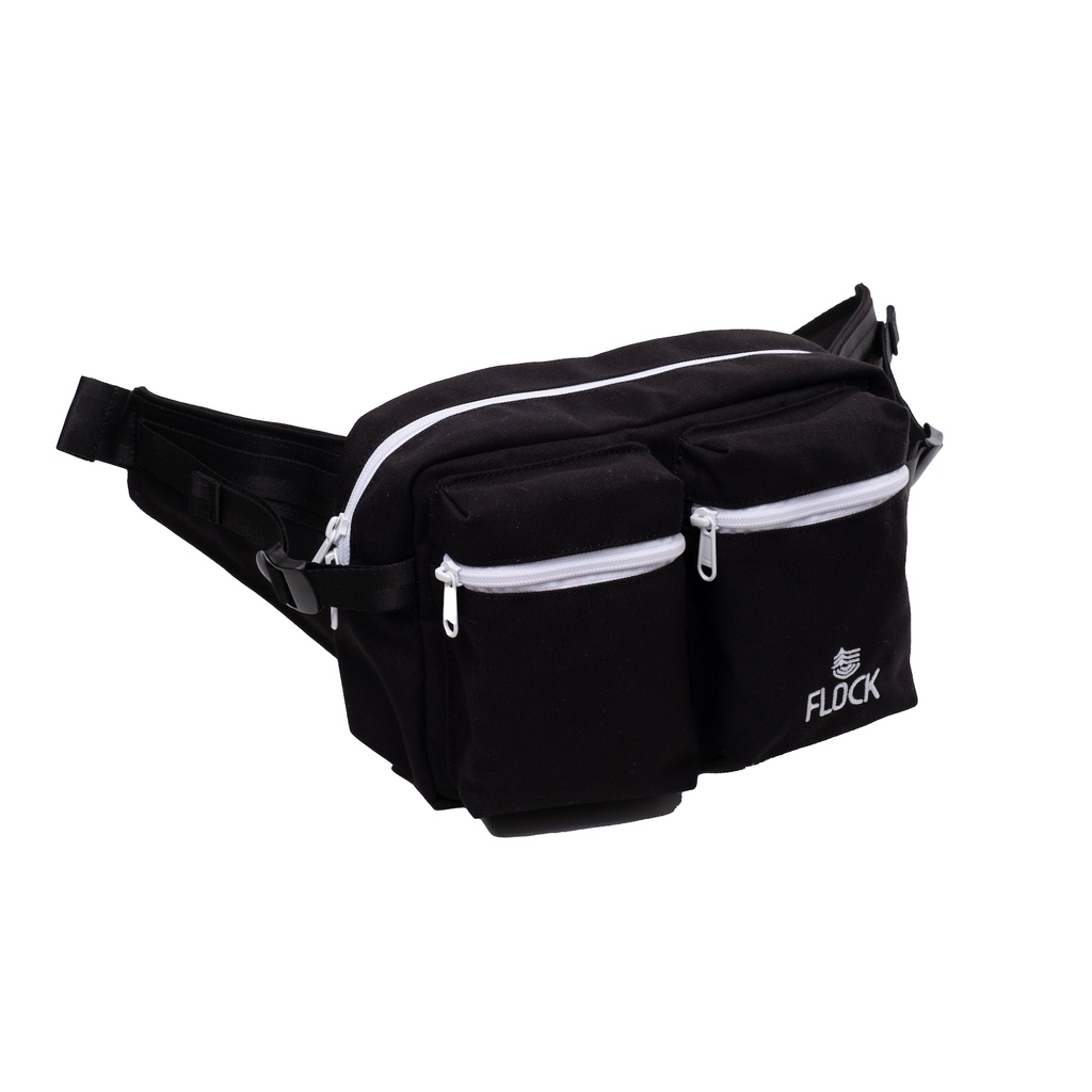 FLOCK Daily Travel Waist Bag - Water Resistant - Pure Black