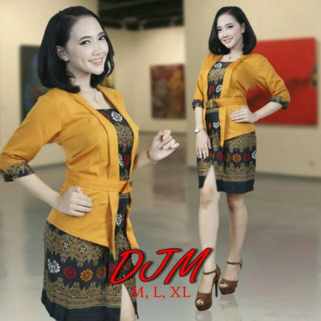 Vera-elmira kebaya pendek mustard
