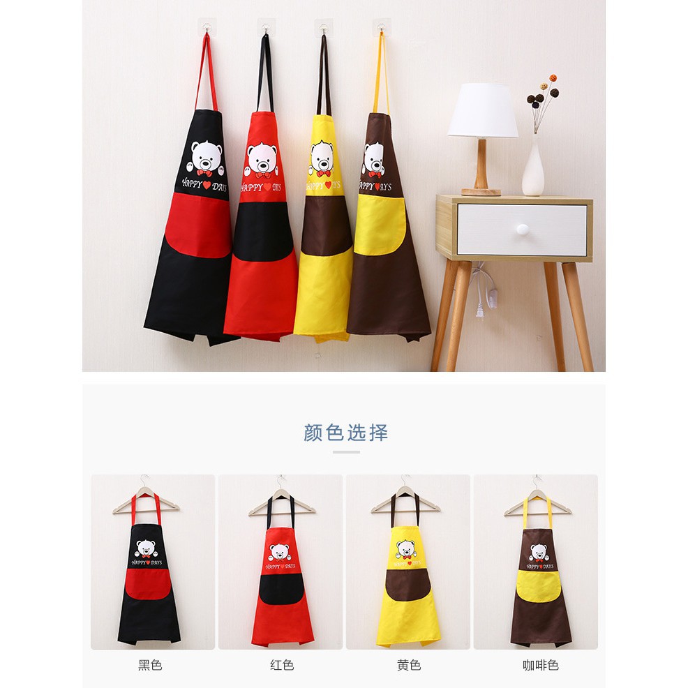 Celemek Dapur apron waterproof motif Bear happy Day