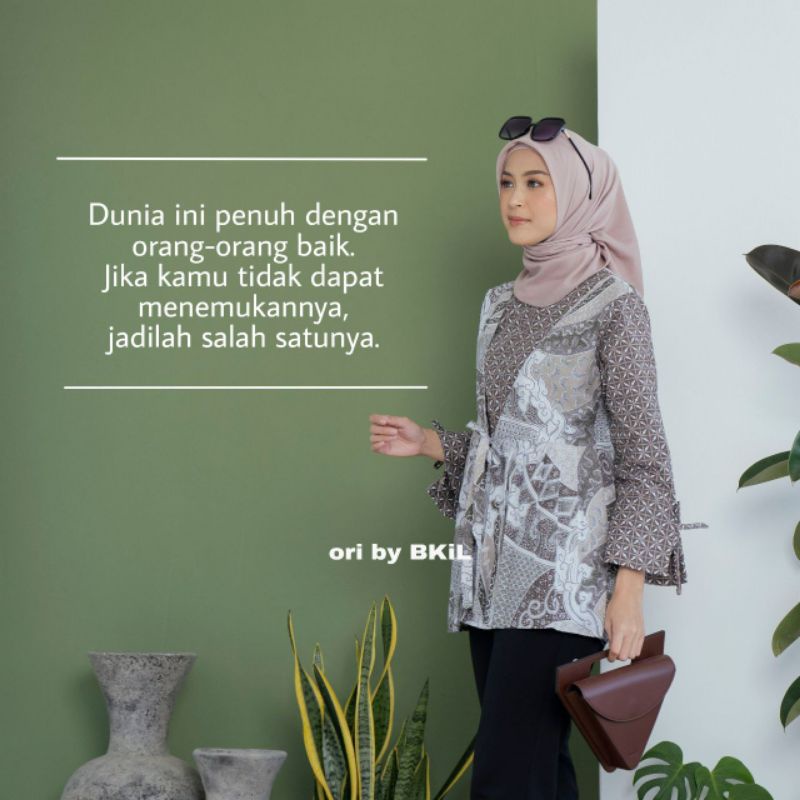 Baju Batik Wanita Modern M L XL XXL Atasan Batik Wanita Kerja Blouse Batik Kerja Kantor Batik Seragam