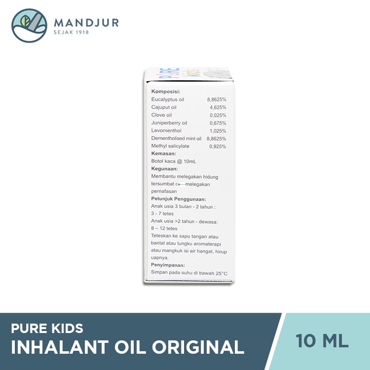 Pure Kids Inhalant Decongestant Oil 10 mL - Pelega Hidung Tersumbat-1