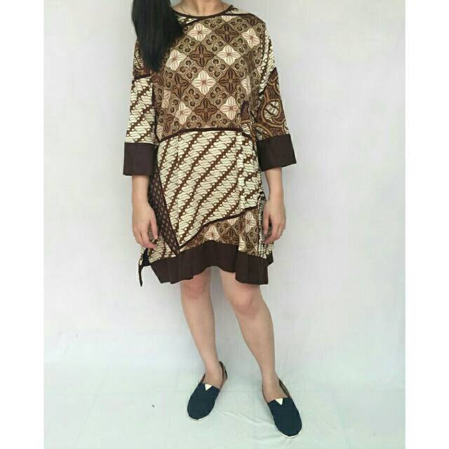 Lausboutique-Dress Batik Modern Sale B0502-Casual Dress Model Bawahnya A dan Selutut