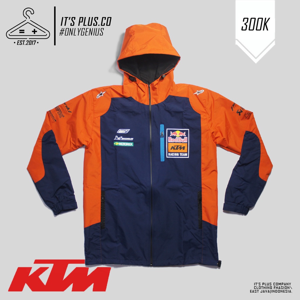 KTM Redbull Jaket Parasut Waterproof Motocross Adventure Enduro Trail Offroad Supermoto Racing Team