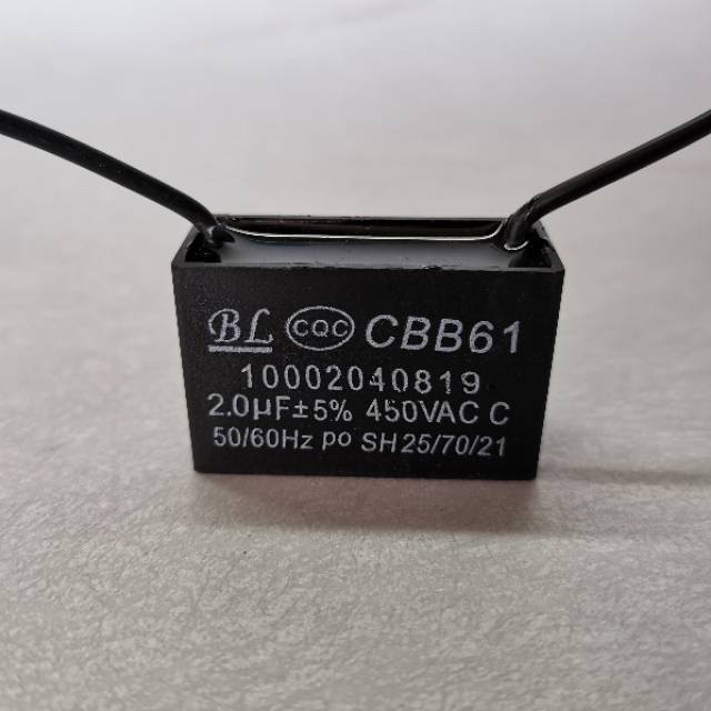 Kapasitor 2 uf 400 / 450V 2uf CBB61 Capasitor Segi Kotak Kipas Angin AC