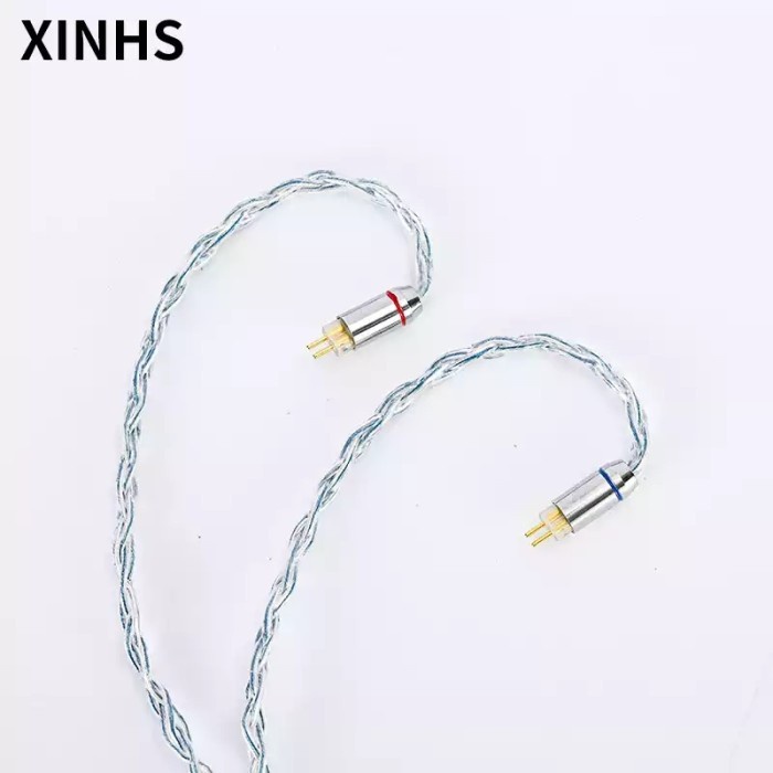 XINHS Rainbow Blue 8 Core SPC 2 Pin/QDC/MMCX/TFZ Kabel Upgrade Cable