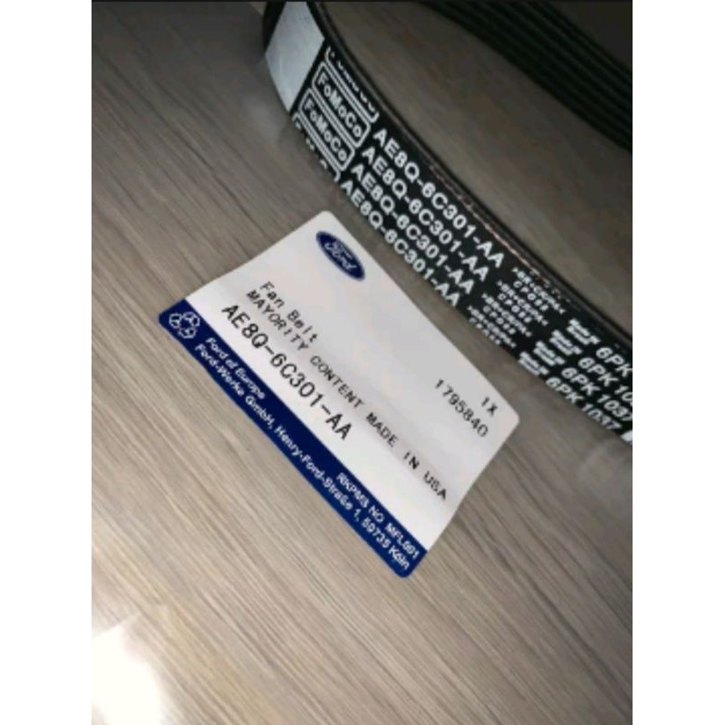 V BELT FAN BELT TALI KIPAS FORD FIESTA IMPORT ORIGINAL