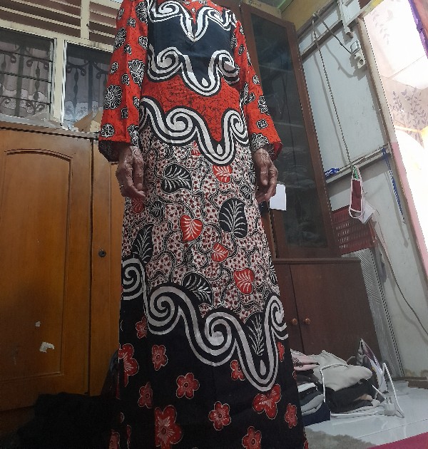 Daster Kencana Ungu Batik - Daster Lengan Panjang Murah Produsen Daster Abstrak Remekan Pekalongan