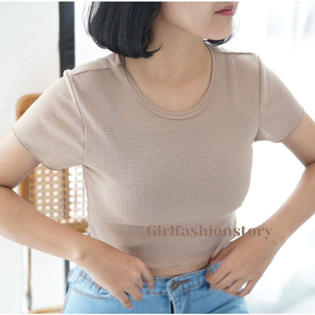 GFS AMBER WAFFLE CROP TOP