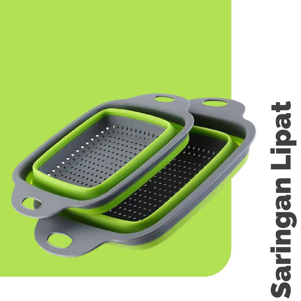 [FOOD GRADE] Keranjang Saringan Lipat Silicone Drain Basket Collapsible