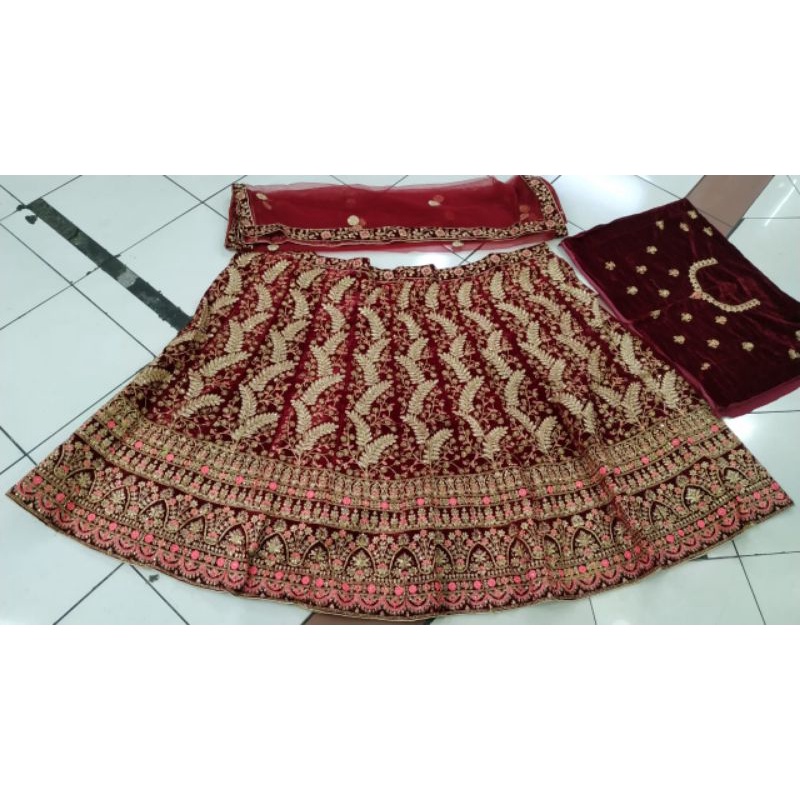 Lehengga India beludru  siap pakai/ lehengga india lengha lenggha lengga jodha muslim fashion sarung pengantin/baju India