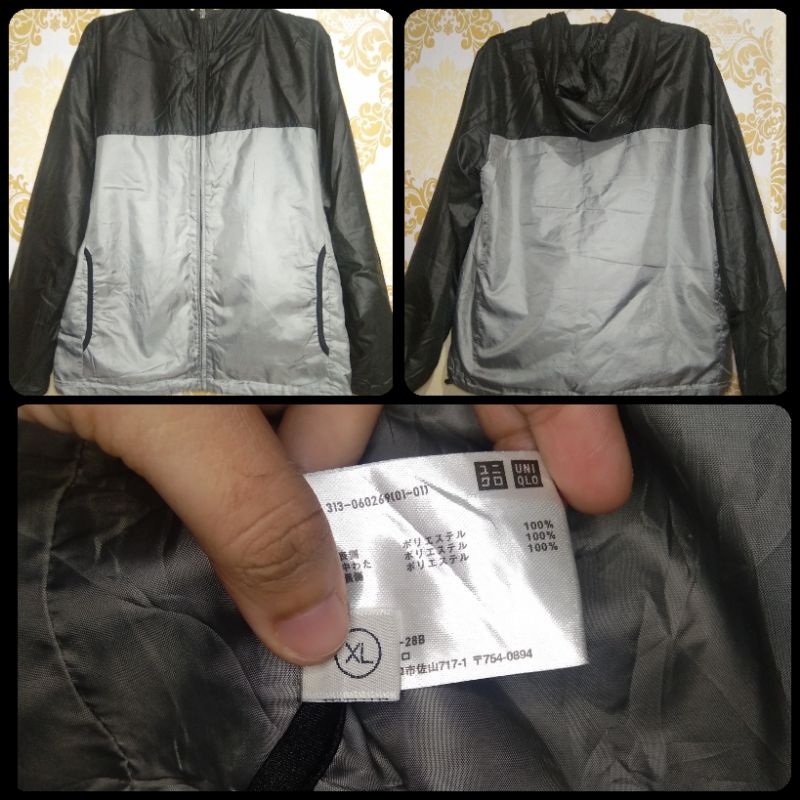 thrift jaket parasut olahraga/santai merek/brand Uniqlo