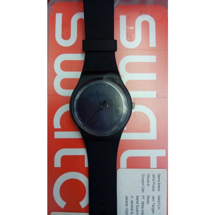 Swatch Analog Jam Tangan fashion pria Karet SUOB702 Original