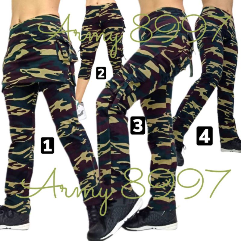 Celana Senam RokCel Rok Celana Army Aerobik Kargo Rok CPR CBR Cargo Spandex Super 8997 /  kargo army