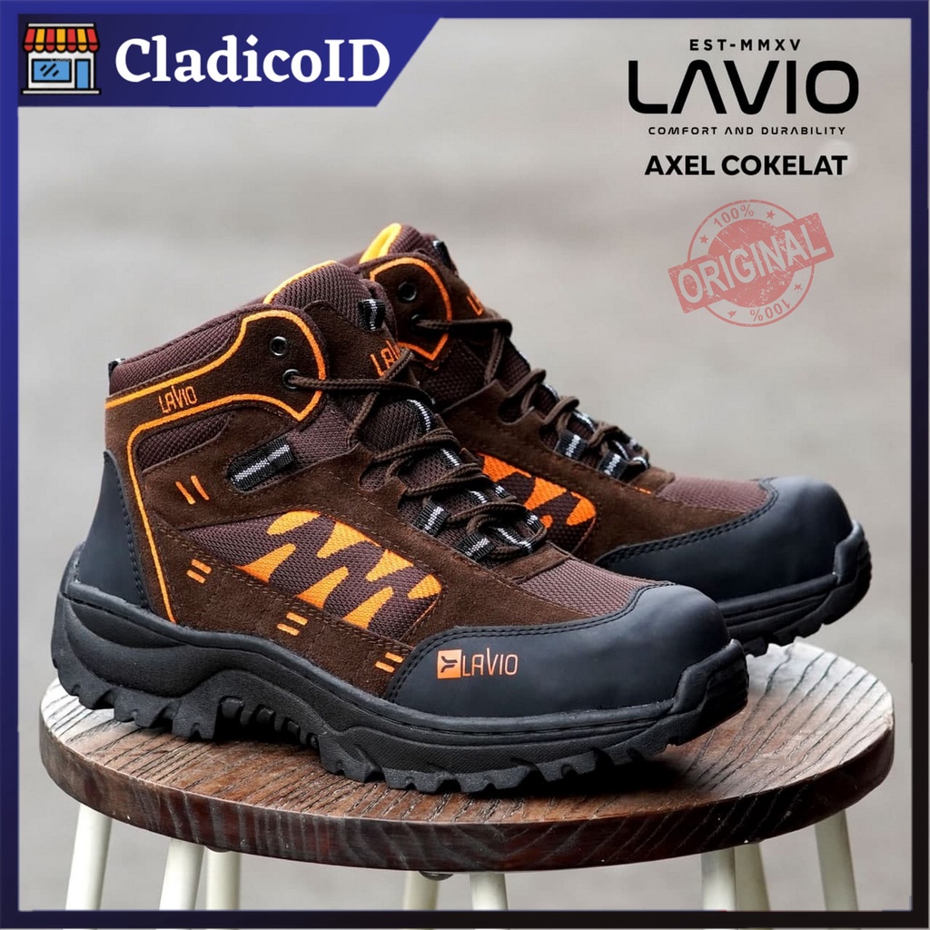 Sepatu Safety Outdoor Unisex Pria Wanita Bisa Kerja Lapangan Proyek Mendaki Gunung Haiking Sefty Boots Ujung besi Cewek Cowok Olahraga Big Size Jumbo 36 37 38 39 40 41 42 43 44 45 46 LAVIO AXEL