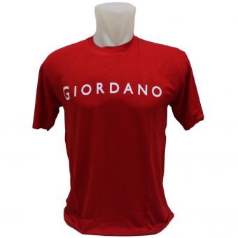 Tshirt baju kaos giordano merah berkualitas terbaru cowok pria