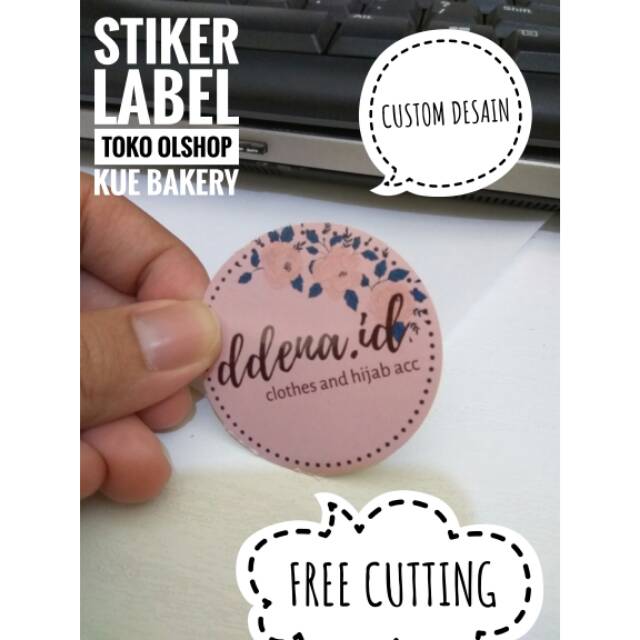 

[Min 100] Stiker Label Kemasan Toko Olshop Kue Free Cutting