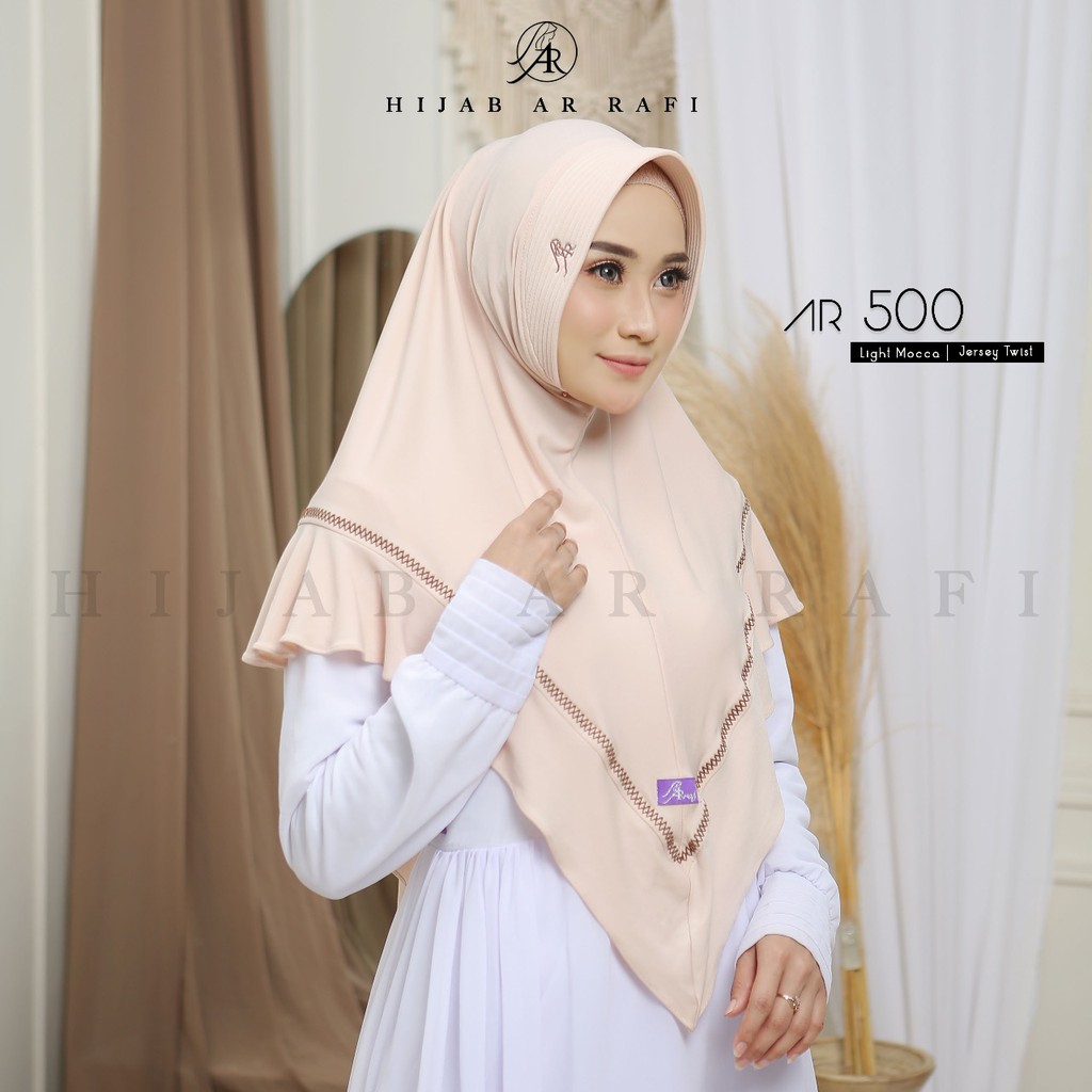 Terbaru Terlaris Hijab Ar rafi AR 500 Jilbab Bergo Instan Jersey Variasi Stik Kerudung Instan Antem-3