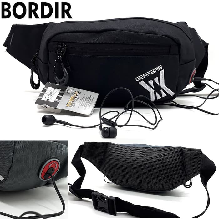 GEARBAG Tas Pinggang Pria Mini Waistbag Cowok Waist Bag Laki Headset Port