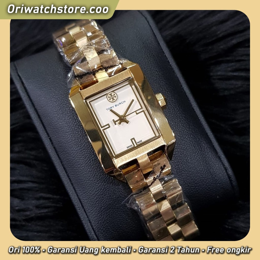 TERLARIS TORY BURCH ORIGINAL GARANSI JAM TANGAN WANITA GOLD TONE STAINLESS LADIES WATCH TB1100
