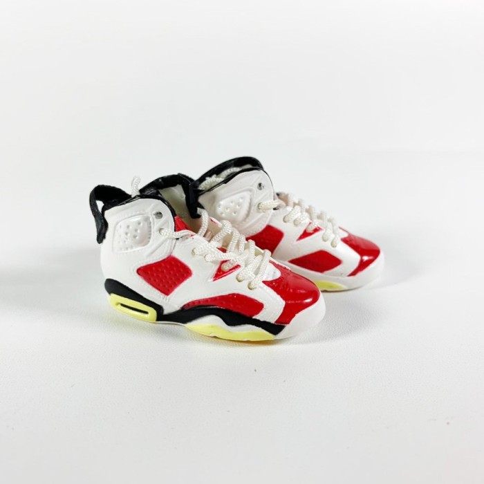 AIR JORDAN 6 AJ6 CARMINE 3D SNEAKERS KEYCHAIN MINIATUR