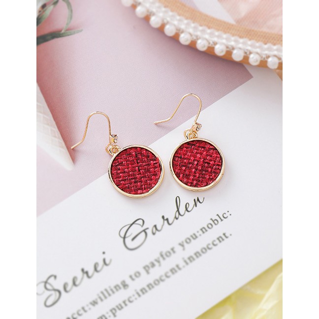 LRC Anting Tusuk Fashion (round) Texture Round Love Earrings D15285