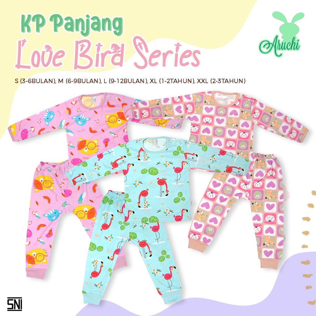 STELAN PIYAMA PANJANG ANAK / BAYI MOTIF LOVE BIRD / KITTY HAPPINESS BABYSHOP (3-36 BULAN)