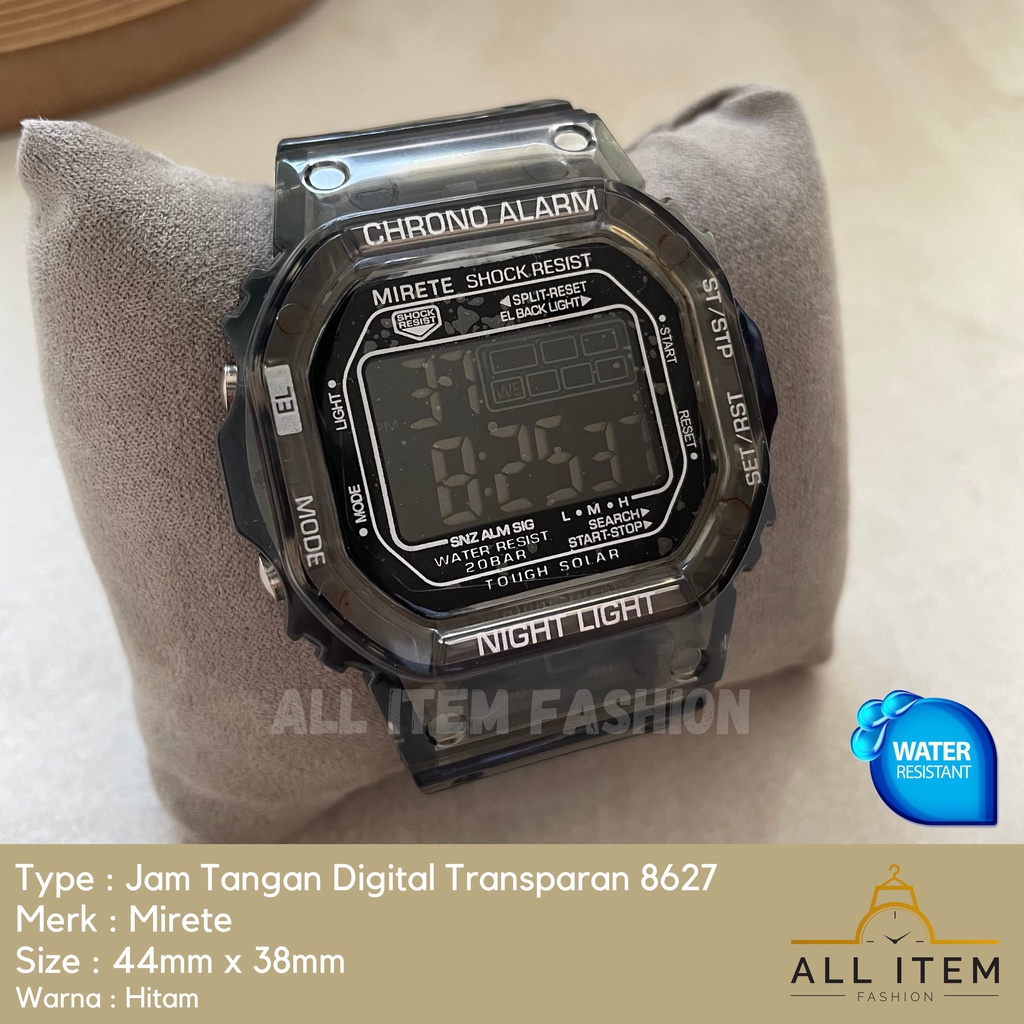 COD✅ Jam Tangan Digital Transparan Square Mirete 8627 / Sport Watch / Jam Fashion / Jam Persegi Model Korea