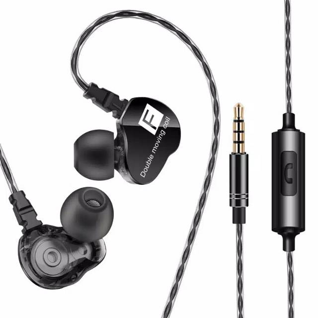 [Dikirim dari Jakarta] QKZ CK9 Dengan Mic Earphone Sport Model In Ear Suara Bass