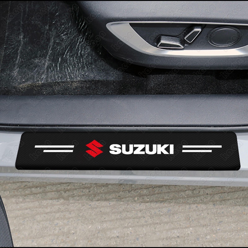 4 buah Mobil Serat Karbon Pintu Sill Protector Sticker untuk Suzuki Untuk Suzuki ERTIGA Swift XL7 SX4 Jimny vitara jimny Aksesoris
