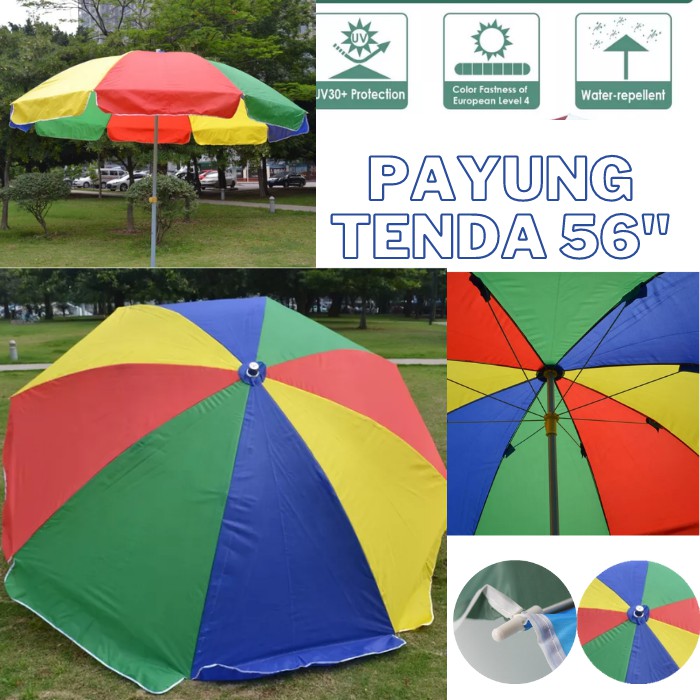 Payung Tenda Jualan Besar Jumbo - Payung Parasol Pantai Booth Bazaar Cafe Pameran Teh Botol 56&quot;