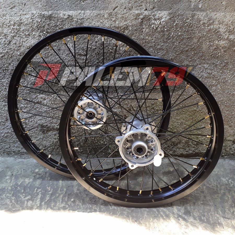 Velgset KLX 150 S L BF Dtracker Velg 21 18 Trail Velk Cross TK Racing Depan Belakang Tromol Ori