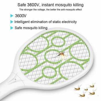 Murah YKPuii Raket Nyamuk USB Rechargeable Lightning Mosquito Racket - RE9