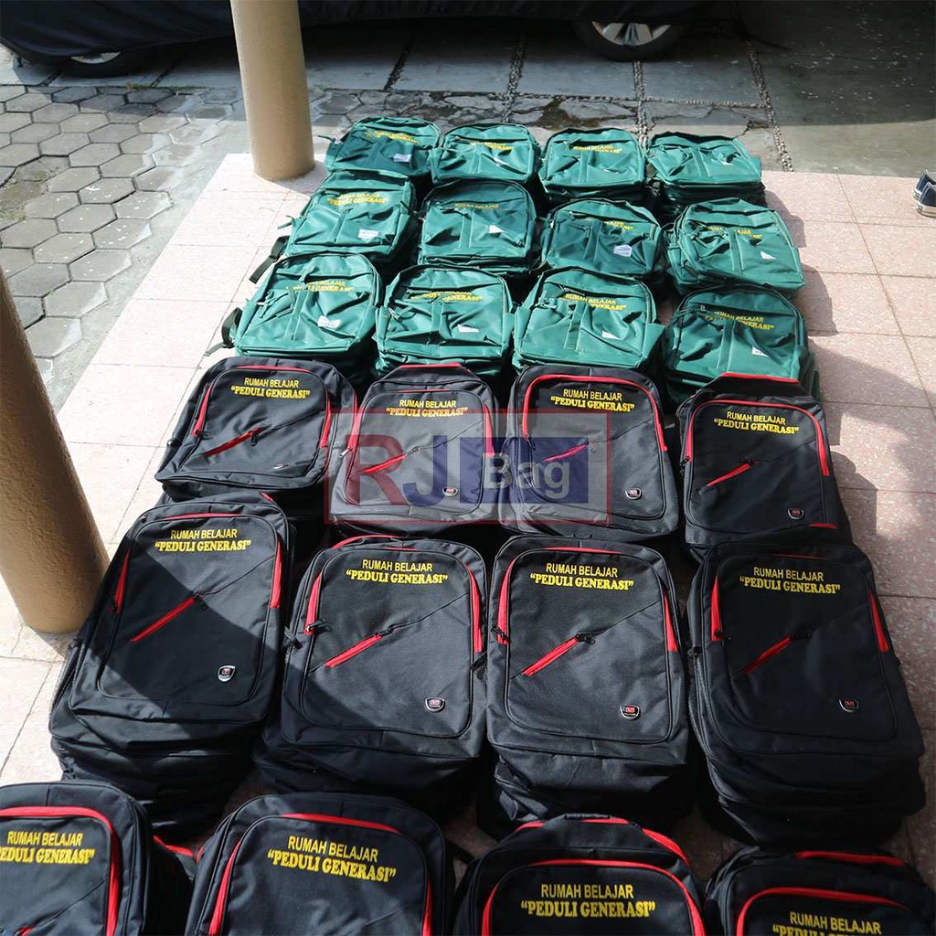 ORDERAN GROSIR TAS RANSEL PHIUM SABLON RUMAH BELAJAR PEDULI GENERASI SEMINAR SOUVENIR HARGA EKONOMIS