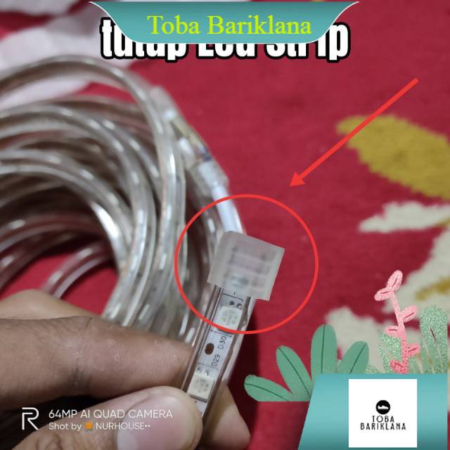 tutup ujung lampu selang led strip