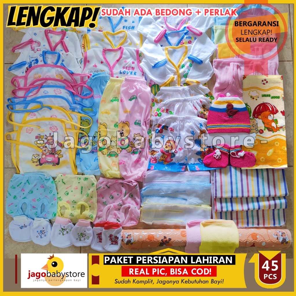 Paket Kado Lahiran Paket Hadiah Melahirkan set pakaian bayi baru lahir isi 45 PCS