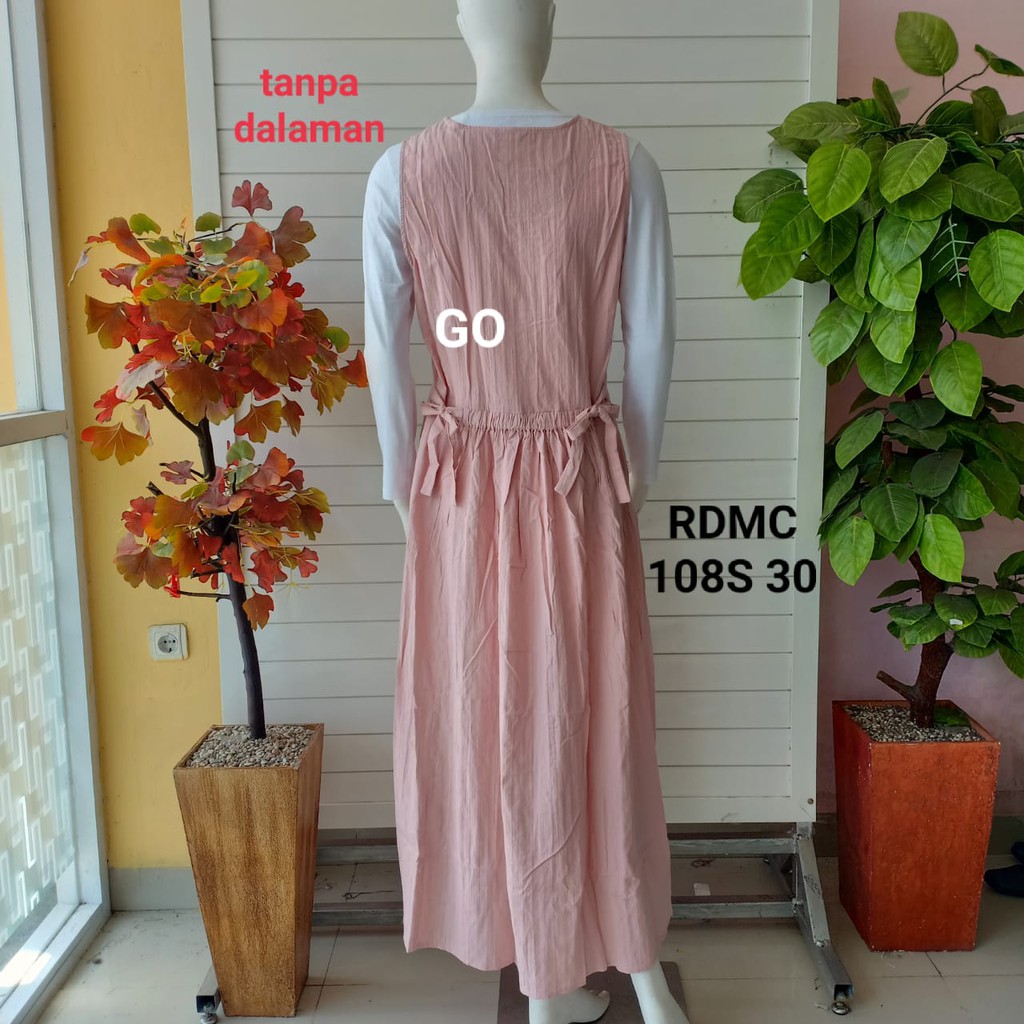 gof REMIX By (CARDINAL) JEANS OVERALL Pakaian Wanita Dress Singlet Tanpa Dalaman Berkancing Original Casual Santai