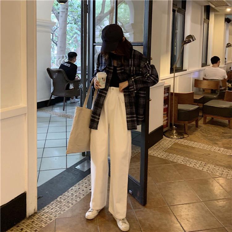 Putih new high waist kekinian celana jeans panjang wanita